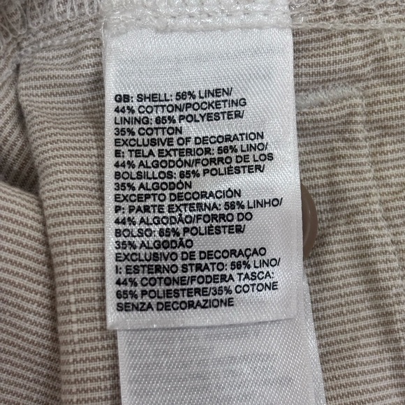 The North Face Khaki Pinstriped Linen Shorts Size 10 Regular - Picture 6 of 13